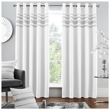 Blackout Curtains Thermal Diamante Sequin Eyelet Ring Top Ready Made Panels UK