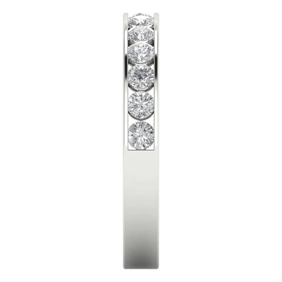 VVS1 Zirconia Diamond Half-Eternity Ring, Solid Gold Stackable Band (0.39 cttw) - Image 3 of 4