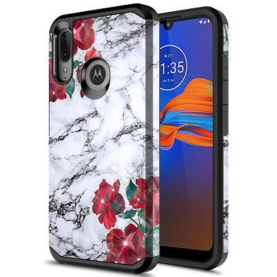 For Moto E6 Plus Hybrid Graphic Fashion Cute Colorful Silicone Case