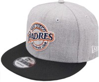 New Era San Diego Padres Heather Grey Black Cooperstown Snapback Cap 9Fifty Osfa