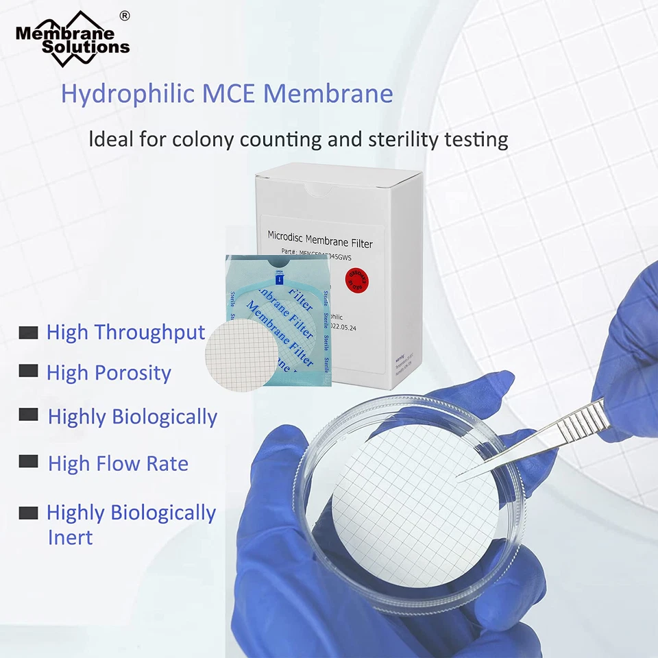 Filtro de membrana MCE Gridded Line 2000 un. estéril 47 mm 0,45 μm embalado individualmente Foto 4 de 4