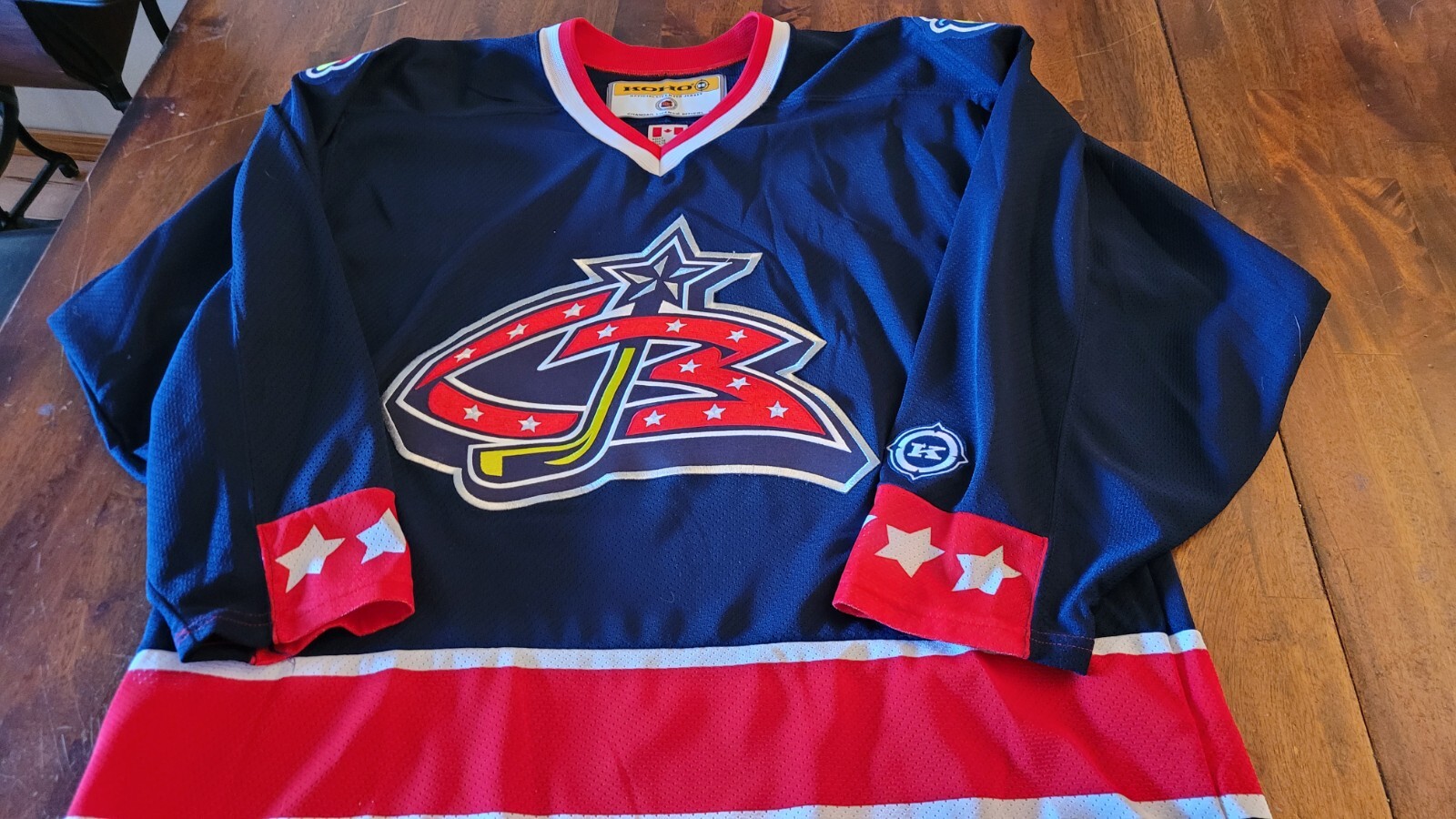 Vintage Columbus Blue Jackets Jersey Size Large NHL KOHO Hockey Stinger