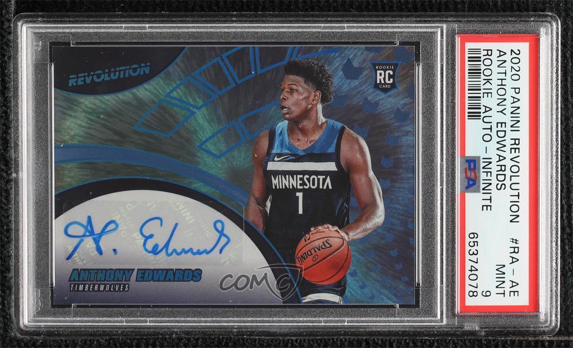 2020-21 Panini Revolution Infinite /25 Anthony Edwards PSA 9 MINT Rookie Auto RC
