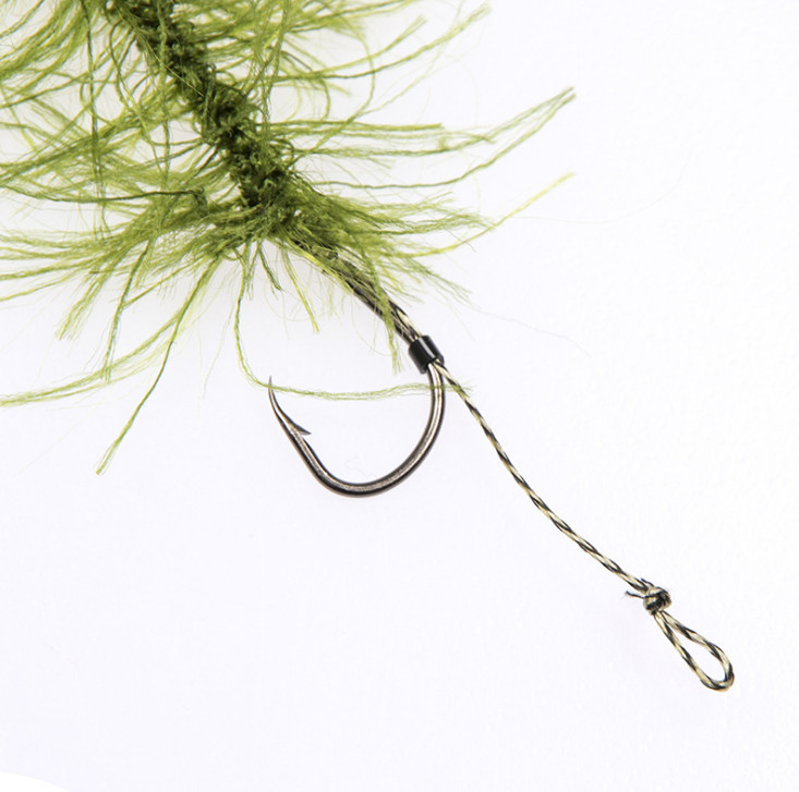 2xSeaweed Line Weed Hair High Carbon Stainless Steel 6# Hook Fishing Accessories - Image 4