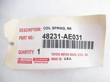 Genuine OEM Toyota 48231-AE031 Rear Suspension Coil Spring 2004-2010 Sienna