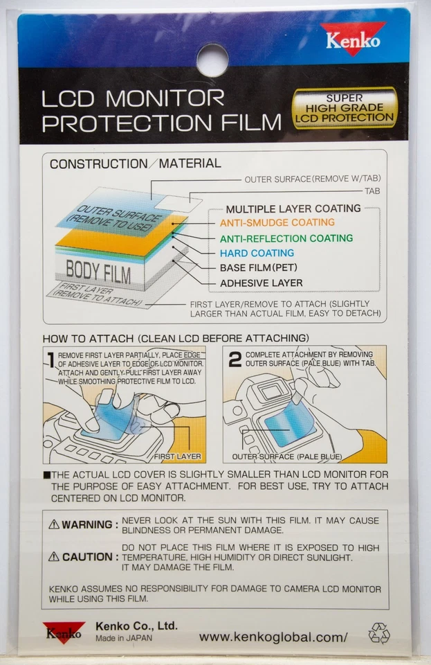 Kenko LCD Monitor Protection Film for Canon EOS Rebel Xs Camera Screen Protector - Image 3 of 4