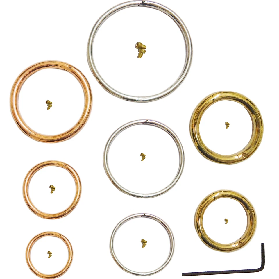 YNR Bull Cow Nose Ring Steel Brass Copper Farm Animal Livestock Free Key & Screw