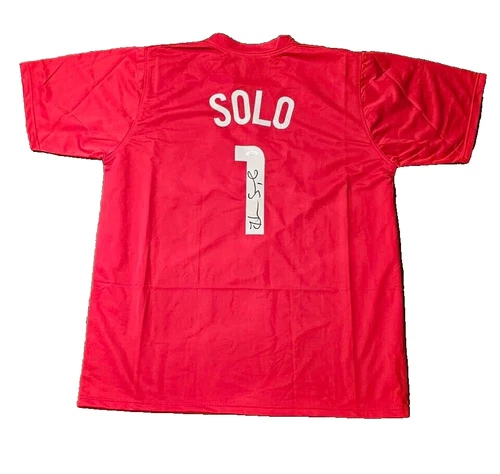 Hope Solo Signed Team USA Women's Soccer Jersey (JSA COA) 2xGold Medalist