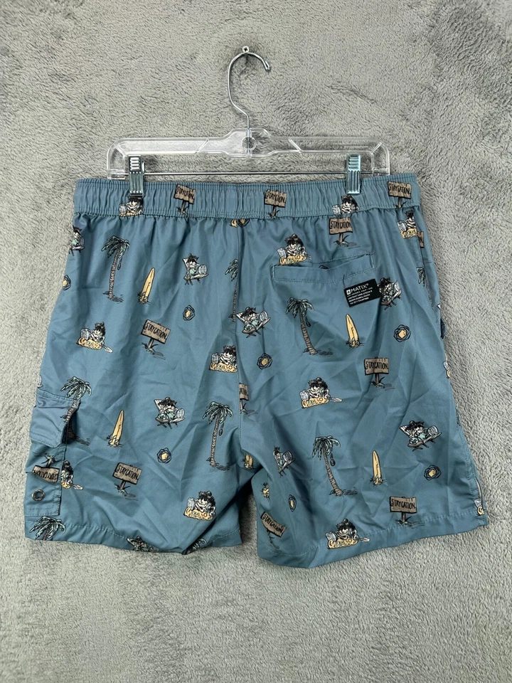 MATIX Board Shorts Mens Large Swim Surf Blue Staycation Cargo Pocket Drawstring - Image 4 of 4