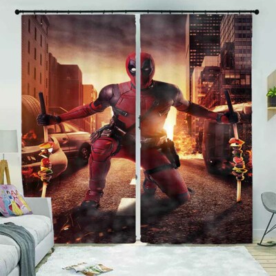 Spiderman Changes Neat 3D Curtain Blockout Photo Printing Curtains Drape Fabric