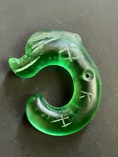 Vintage Hongshan Culture styled glass jade dragon