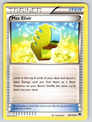 Max Elixir 102/122 Uncommon BREAKpoint Pokemon Moderately Played