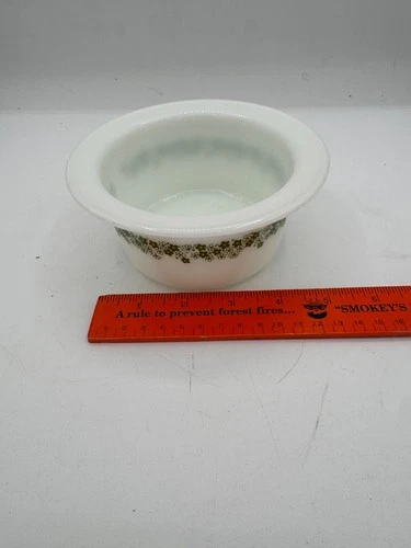 Vintage Pyrex #75 Spring Blossom Crazy Daisy Green Butter Tub Bowl