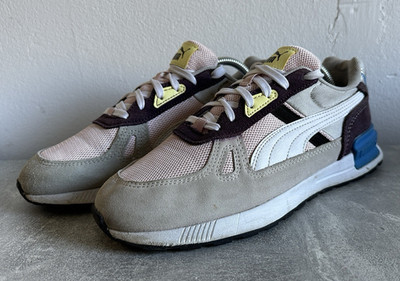 PUMA Damen Sneaker Low Top EU 38 US 6 UK 5 Grau/Rosa/Weiß Mesh 380736-05
