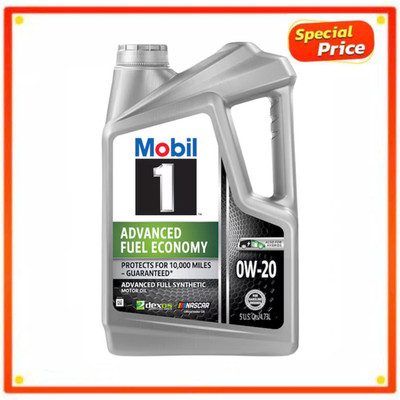 Mobil 1 Advanced Fuel Economy 0W-20 Full Synthetic Motor Oil 5 Quart Jug - New