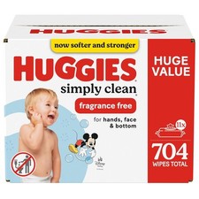 Huggies Simply Clean Unscented Baby Diaper Wipes, 11 64 Count Pack of 11 