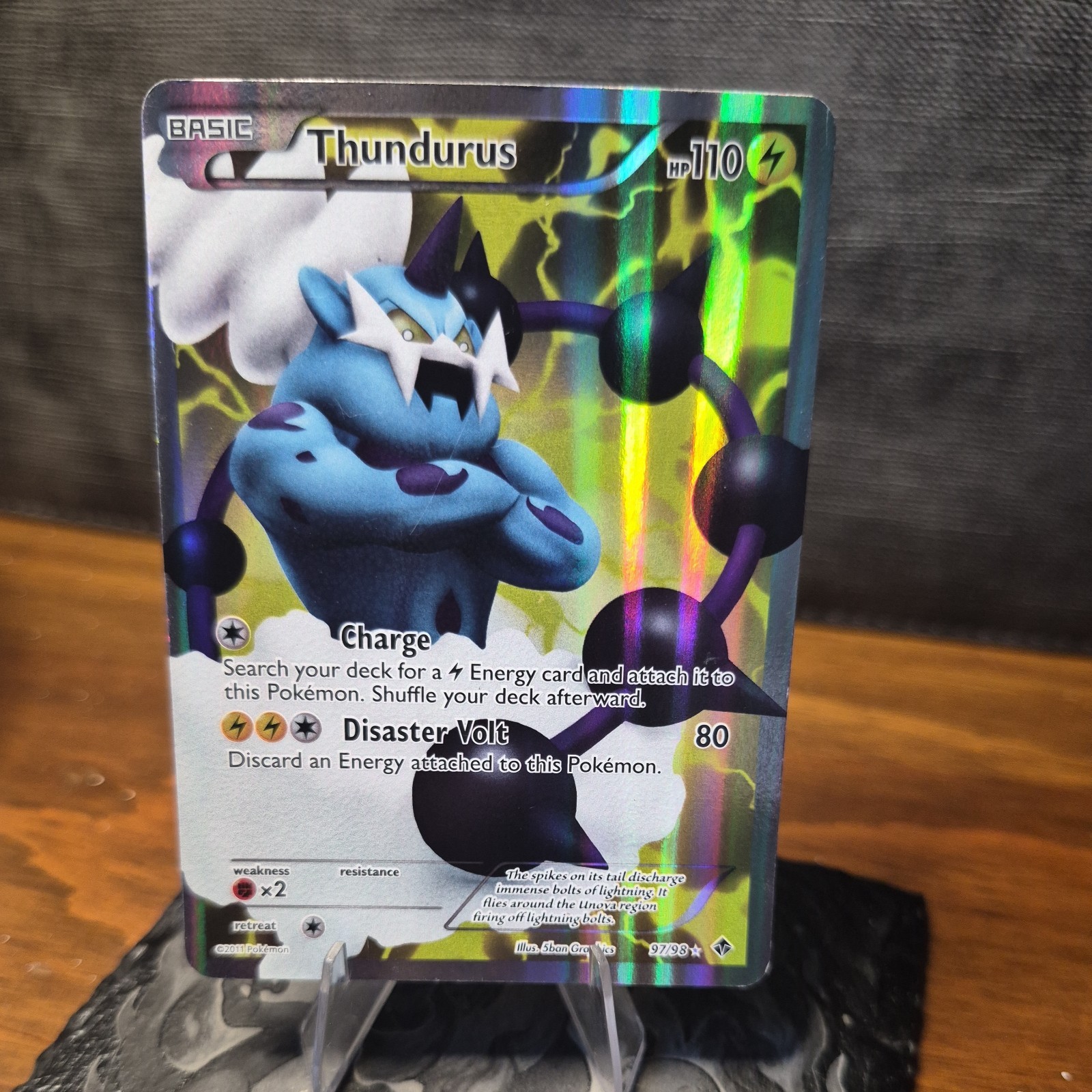 Thundurus Full Art 97/98 - Emerging Powers Vintage Pokémon Card