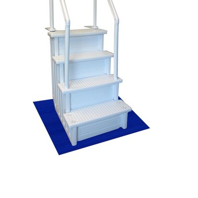 Stay-Put Swimming Pool Ladder Mat - Non-Slip, Wide Ribbed, Protective Pad,
