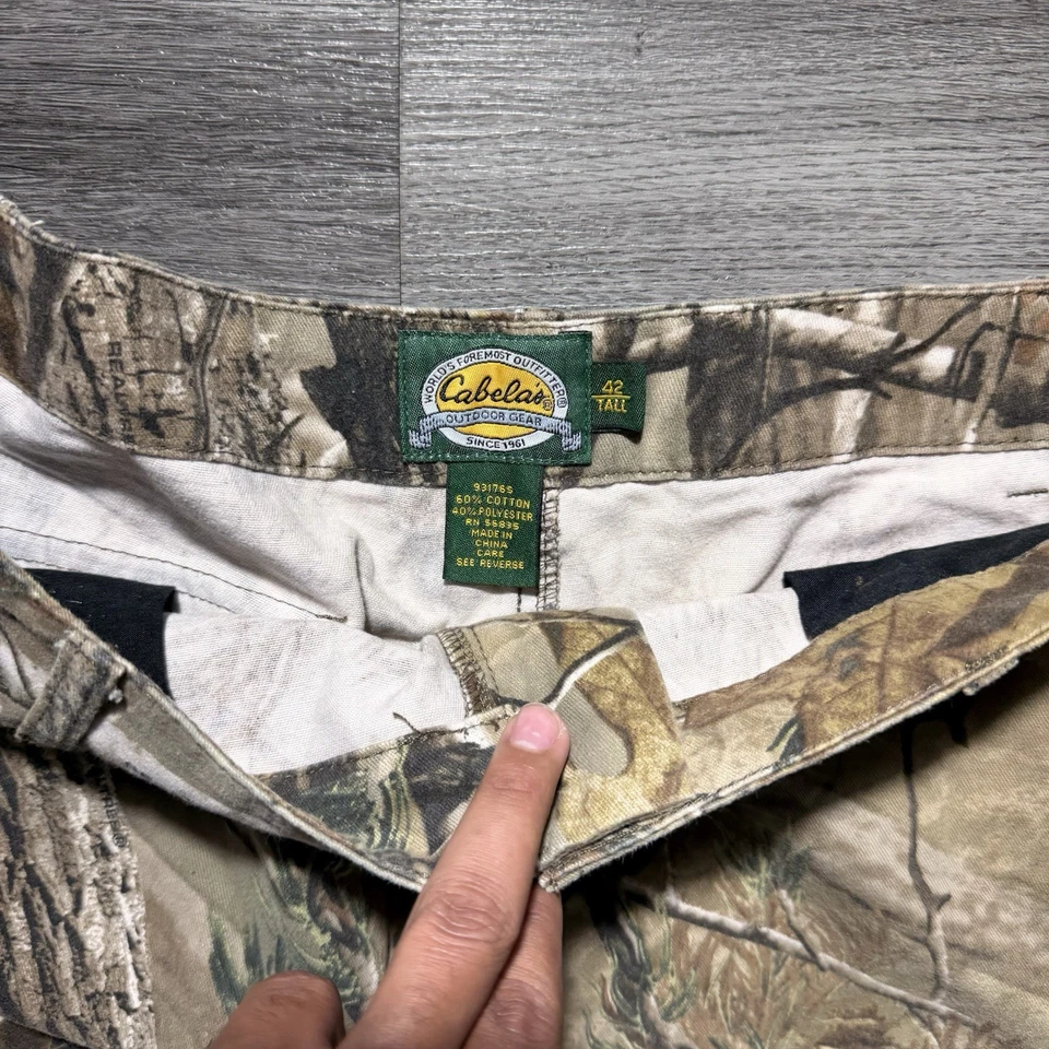 Cabelas Realtree Hunting Pants Men 42 Tall (42x36) Camo USA Xtra Green Vintage - Image 4 of 4