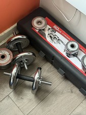 50kg Adjustable Barbell Dumbbells Set Weights & Case Home Gym Fitness Sports