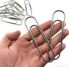 Paperclips 4 inch 100mm Extra Large Paper Clips Sturdy Bright Black Vinyl Coat