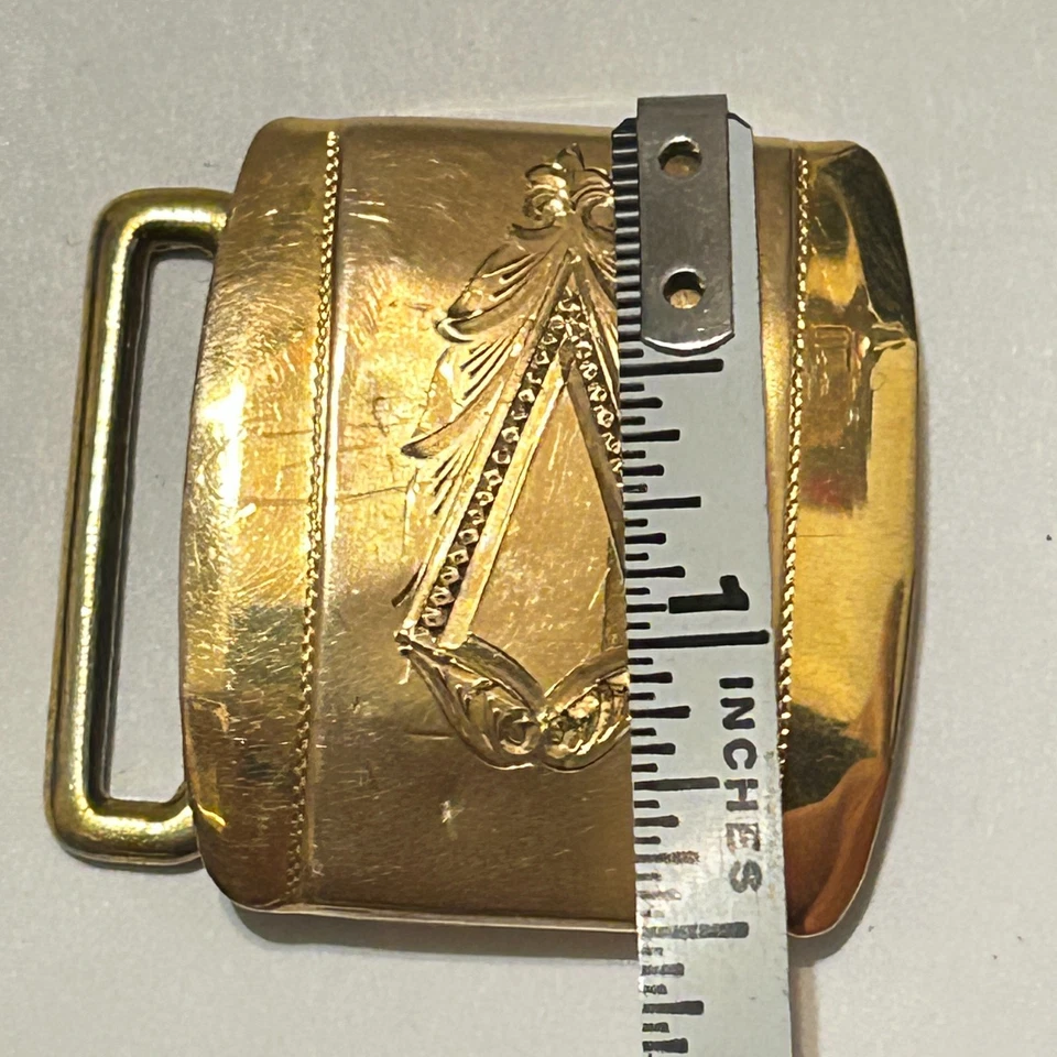 Hebilla de cinturón vintage 1/10 12K llena de oro amarillo 7/8" 19g Art Deco Foto 2 de 4