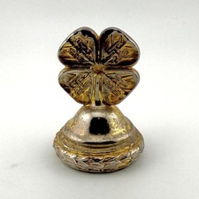 Vintage Brass Paperweight 2.5" Four-Leaf Clover 4H Club Award Advertising Trophy