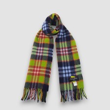 Scottish Tradition Wool Scarf Vintage Plaid Check Winter Fringe Scarves 11x57