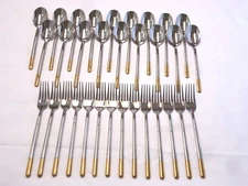 ELLA PATTERN STAINLESS FORKS,SPOONS UNBRANDED 32-PIECES