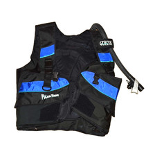 Genesis Phantom Black  Blue Buoyancy Compensator Vest BC Sz L  Appears New SCUBA