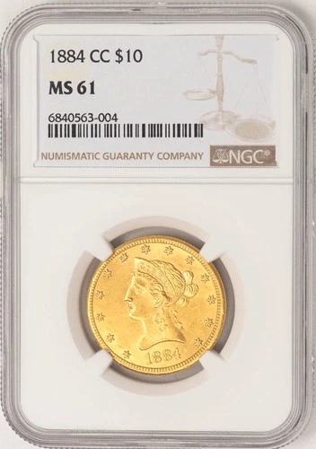 1884-CC $10 Gold Liberty MS61 NGC 948719-2