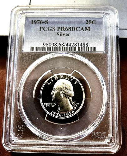 1976-S Silver Proof Bicentennial Washington Quarter PCGS PR68-DCAM