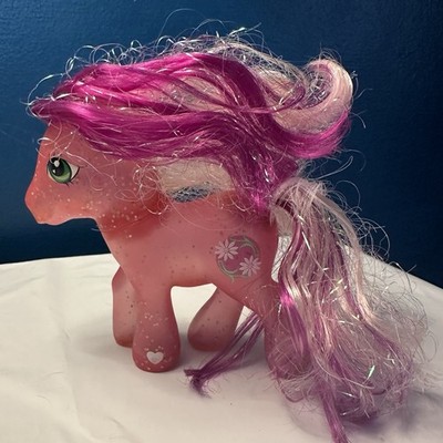 My Little Pony G3 Flower Garland Divine Shine Pink Sparkles 2006 Glitter Brush