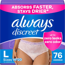 Adult Incontinence Underwear for Women and Postpartum Underwear, L, Up to 100 B