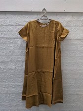 New Banana Republic Viscose Linen Trapeze Maxi Dress Bistre Brown Sz MP