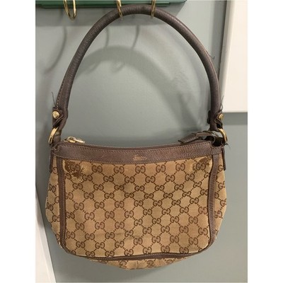 Gucci Womens VTG GG Monogram Abbey Shoulder Bag Y2K Luxury 90s Rich Mom Preppy