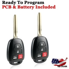 2 For 2014 2015 2016 2017 Toyota Camry Corolla Keyless Remote Key Fob - H Chip