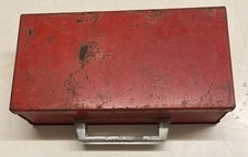 MAC Tools USA Vintage Red Mini Toolbox Tool Chest Box Metal w/ Sliding Drawer
