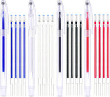Heat Erasable Pens  4 Pieces Fabric Marking Pens with 20 Refills for Quilting...