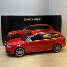Minichamps 1:18 Audi RS4 Avant 2006 Red Diecast Audi Wagon Rare W/ Box