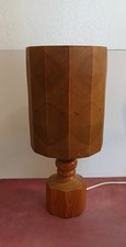 Lámpara de mesa sueca de pino hecha a mano del condado de Östergötland 1975