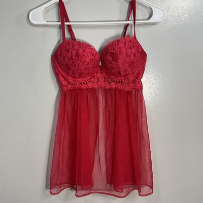 Victoria s Secret Red Sheer Babydoll Size 34C