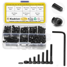 270 PCS M4 Slotted Pan Head Hex Bolts and Nuts Set Screw Nut Assortment Kit