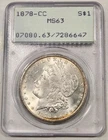 1878-CC Morgan Dollar PCGS MS63 OGH Rattler | Carson City