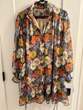 Aakaa Women's Floral Short Dress Size Medium