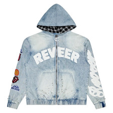 Reveer Jeans Men s Blue Denim Hooded Full Zip...