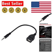3.5mm Male to USB Female OTG Adapter for Car Music Playback - Compact Black