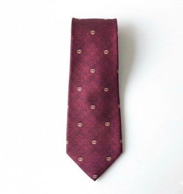 Vintage GUCCI Necktie GG Logo Silk Made In Italy Old Money Quiet Luxury Occasion