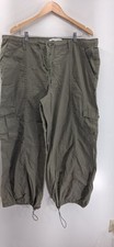 Celebrity Pink Drawstring Cargo Pants Womens 3X Straight Leg Army Green Ripstop