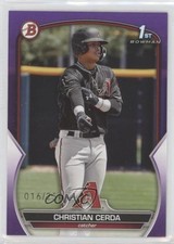 2023 Bowman Prospects Purple 16/250 Christian Cerda #BP-56 9b3